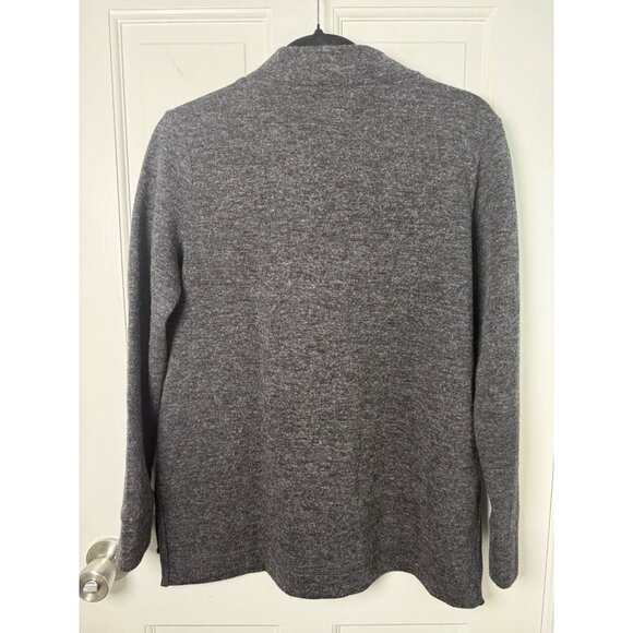 Madewell Charcoal Gray Knit Popover Deep Plunging V-Neck Sweater Medium - Picture 6 of 9